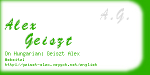 alex geiszt business card